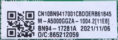 MAIN PARA MONITOR SAMSUNG / NUMERO DE PARTE BN94-17281A / BN41-02905A / BN9417281A / 17281A / DFVC2130 / M-A5000GGZA-1004 / MODELO LS27AG500PNXZA LC02 - Imagen 3